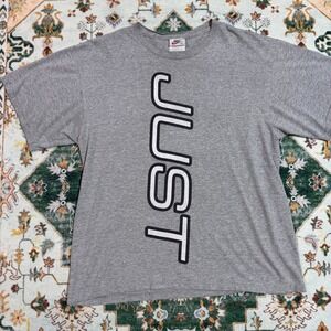 Nike‎ Mens Gray Just Do It T Shirt Size M Made in USA